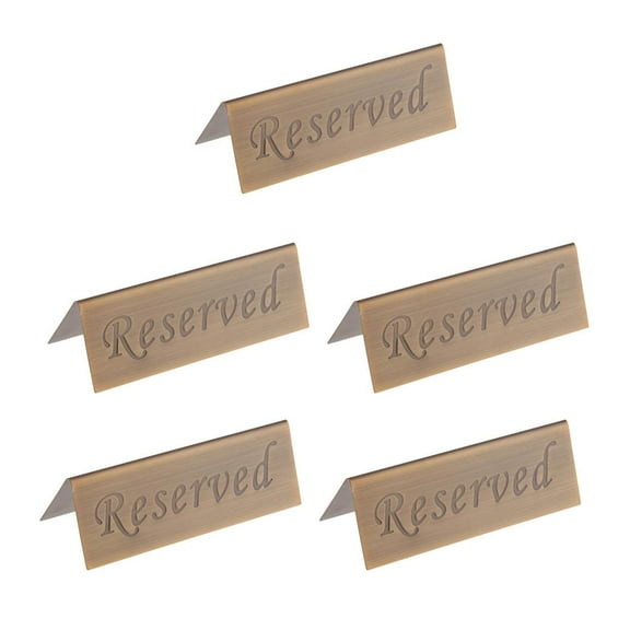 5/Pack Rustic Reserved Table Tent Sign for Reserving Seats of Wedding Receptions, Banquets and Parties