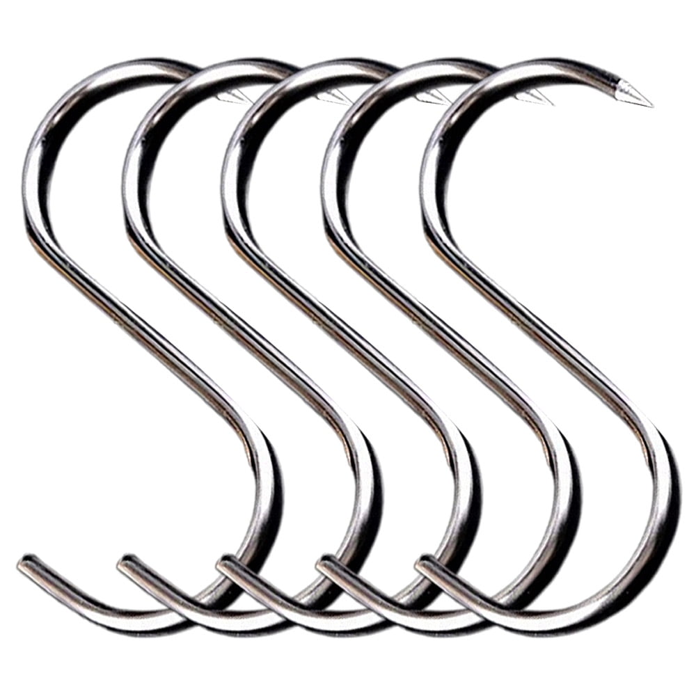 5 Pack S Hook, Coated S Hooks with Rubber Stopper Non Slip Heavy Duty S  Hook, Steel Metal Rubber Coated Closet S Hooks for Hanging Jeans Plants  Jewelry 