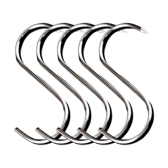 5 Pack S Hook, Coated S Hooks with Rubber Stopper Non Slip Heavy Duty S Hook, Steel Metal Rubber