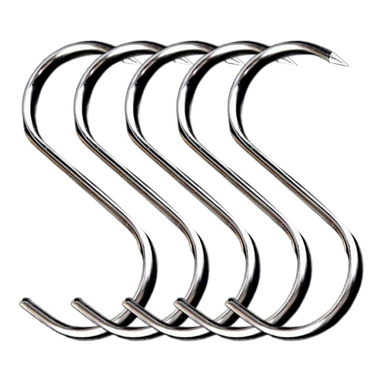 5 Pack S Hook, Coated S Hooks with Rubber Stopper Non Slip Heavy Duty S  Hook, Steel Metal Rubber Coated Closet S Hooks for Hanging Jeans Plants  Jewelry, 