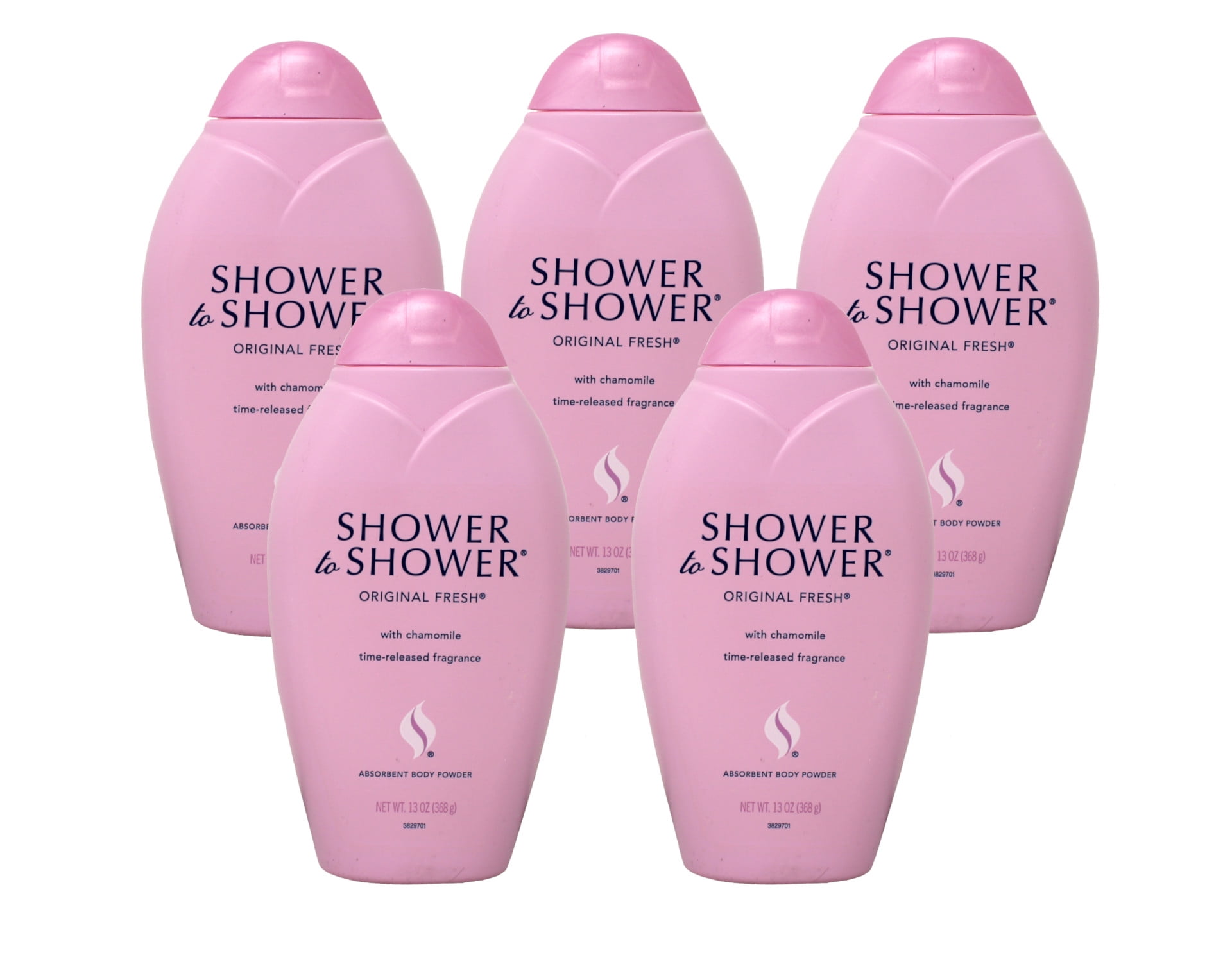 SHOWER TO SHOWER Original Fresh Body Powder, 5 Pack, 13 oz Each