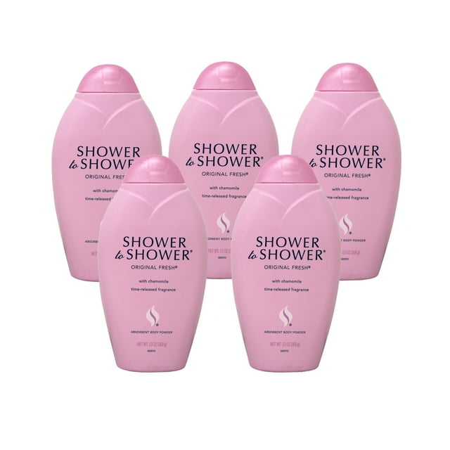 5 Pack SHOWER TO SHOWER Body Powder Original Fresh 13 oz Each