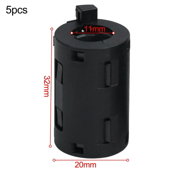 5 Pack for SNAP-ON Ferrite Choke for RFI for EMI Noise Suppression on Cables, Double-Bayonet Shielded Ring Filter to Enhance Signal Transmission and Audio Video Quality for Electronics(11mm)