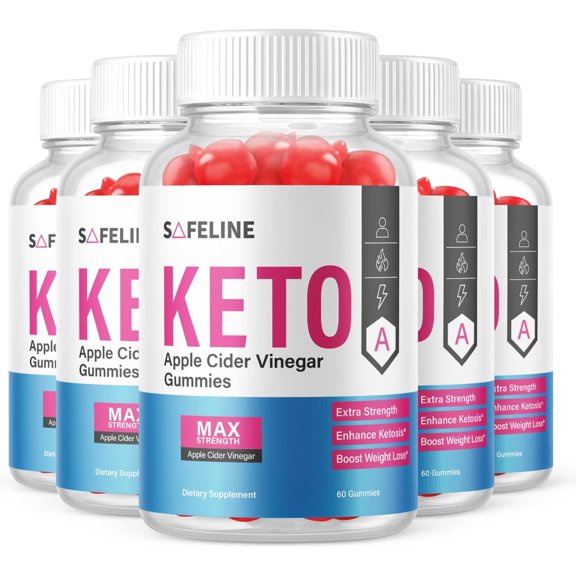 (5 Pack) Safeline Keto ACV Gummies - Supplement for Weight Loss - Energy & Focus Boosting Dietary Supplements for Weight Management & Metabolism - Fat Burn - 300 Gummies