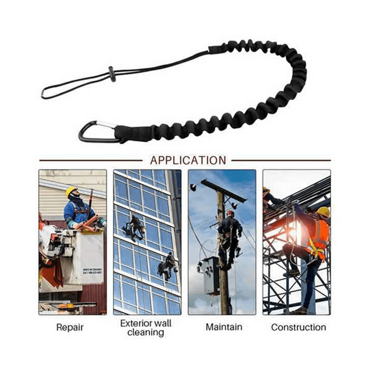 5 Pack Safety Tool Leash,Retractable Bungee Cord with Aluminum Lock