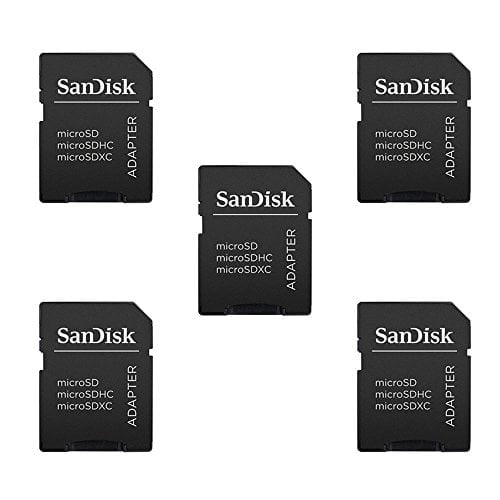 5 Pack -Sandisk MicroSD MicroSDHC to SD SDHC Adapter. Support Memory Cards up to 1TB Capacity (Adapters ONLY, NOT include Memory Cards)