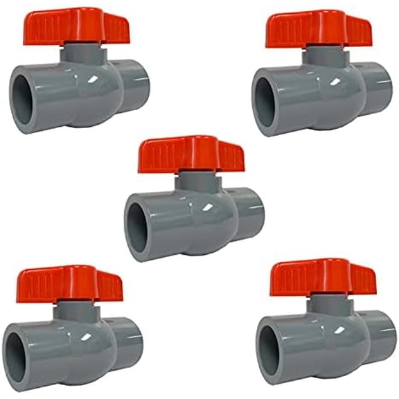 (5 Pack) Sch 80 CPVC 1 Inch Compact Ball Valve, Socket$$Plumbing & HVAC