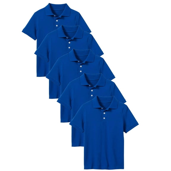 5-Pack School Uniform Tagless Polo Tshirt for Little Boys & Big Boys