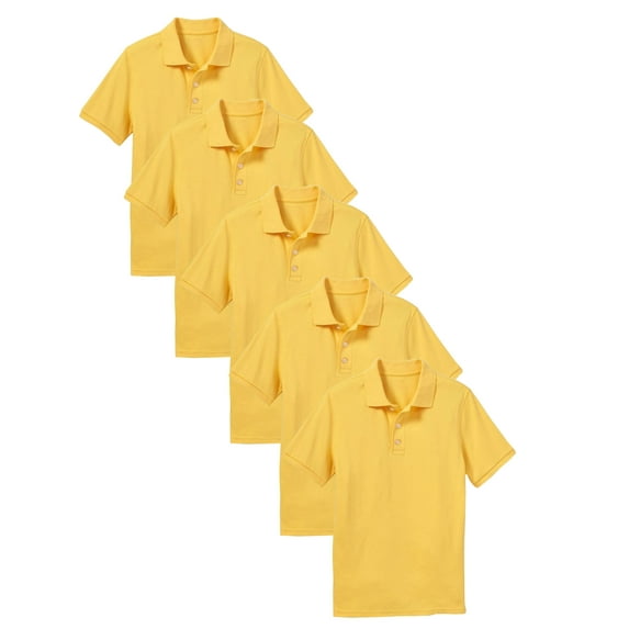 5-Pack School Uniform Tagless Polo Tshirt for Little Boys & Big Boys