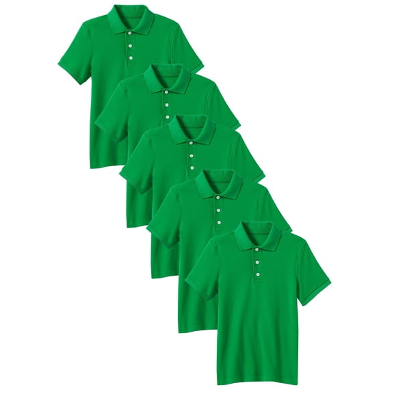 5-Pack School Uniform Tagless Polo Tshirt for Little Boys & Big Boys