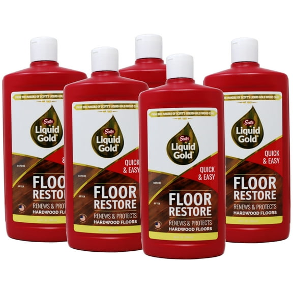 5 Pack - Scott's Liquid Gold Floor Restore- Renews & Protects Hardwood Floors 24 fl oz