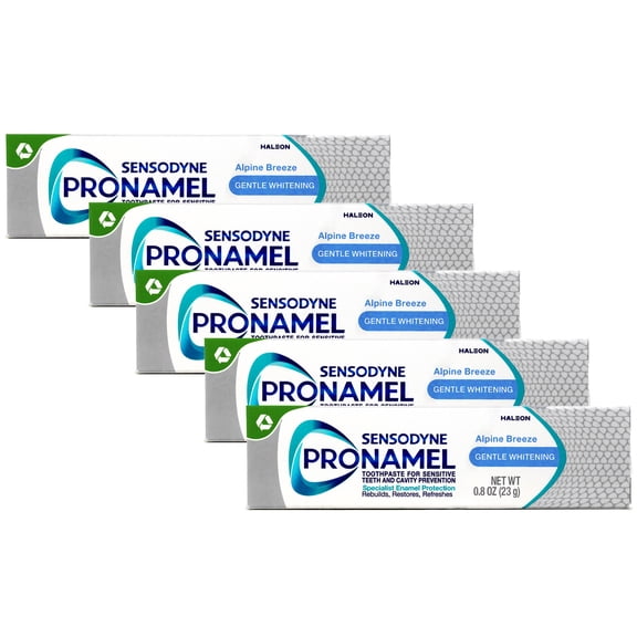 5 Pack Sensodyne Pronamel Gentle Whitening Travel Size Toothpaste 0.8 Ounce Each