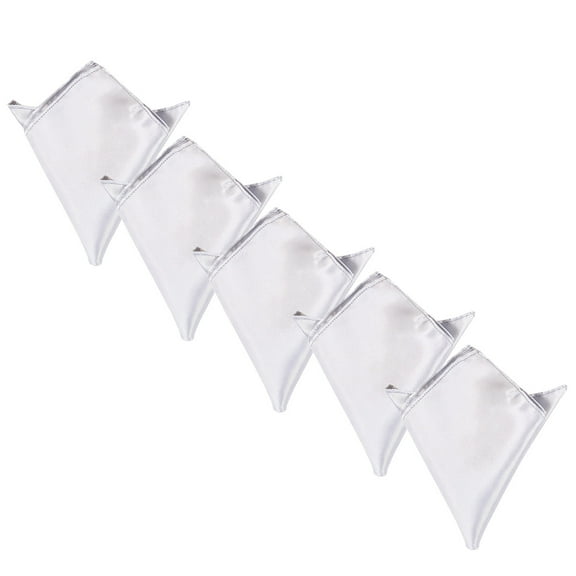 5-Pack Set Men's Solid Color Pocket Square Handkerchief - Diff Colors