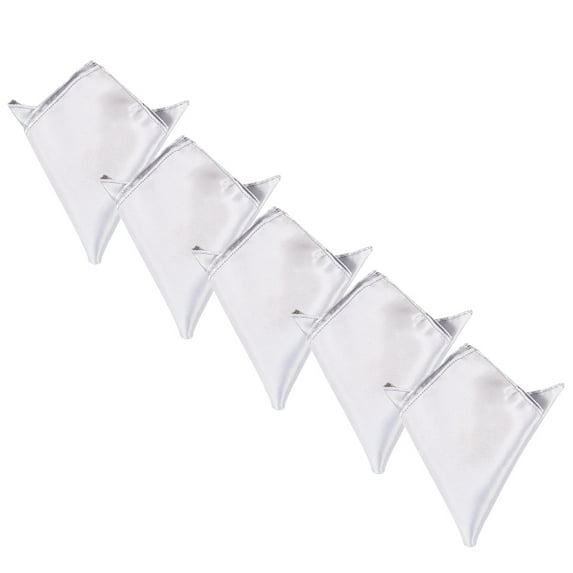 5-Pack Set Men's Solid Color Pocket Square Handkerchief - Diff Colors