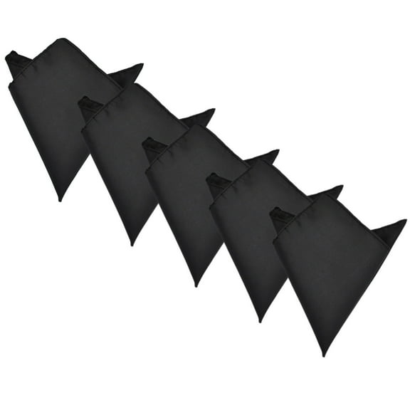 5-Pack Set Men's Solid Color Pocket Square Handkerchief