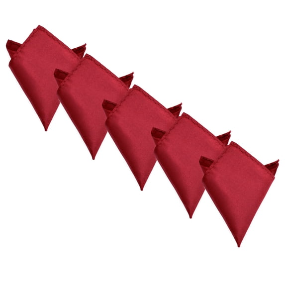 5-Pack Set Men's Solid Color Pocket Square Handkerchief