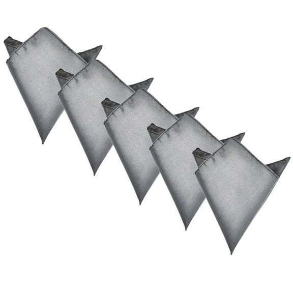 5-Pack Set Men's Solid Color Pocket Square Handkerchief