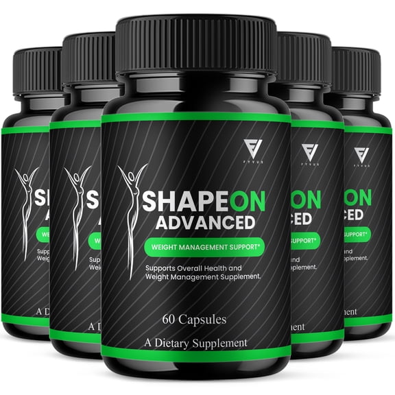 (5 Pack) ShapeOn Advanced Capsules, Shapeon Premium Health Management Supplement (300 Capsules)