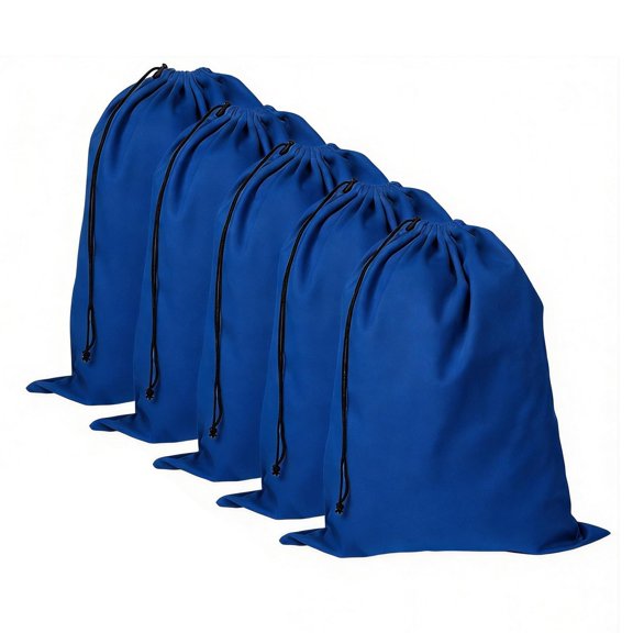 5 Pack Shoe Bags for Travel, Washable Dust Bags for Storage & Packing 17.7" x 13.8" Dustproof Shoe Bags Duster Flannel Shoes Storage with Drawstring Closure for Boots Handbags Shoes & Toys (Blue)