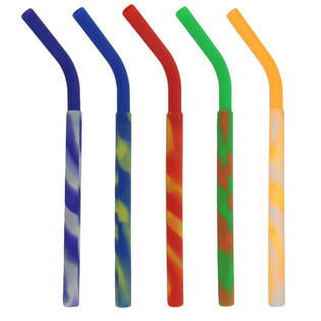 Reusable Boba Smoothie Straw Rainbow Metal Straws Wide Thick Fat Angled Tip  Sharp End Straw for
