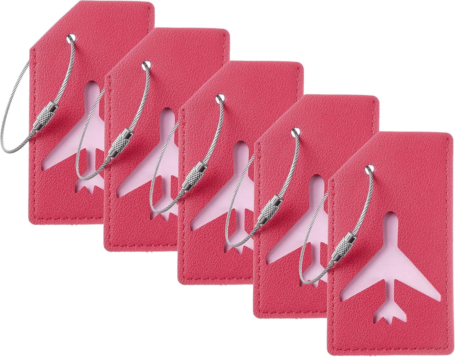 5 Pack Silicone Luggage Tag for Suitcases with Stainless Loop, TSA ...
