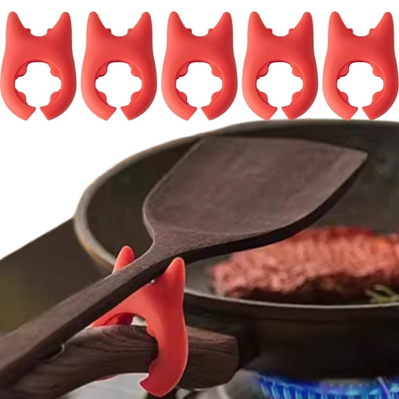 5 Pack Silicone Pot Clip Spoon Rest - Adjustable Utensil Holder with Drip-Free Design for Spoons, Spatulas, Non-Slip Clip for Pots, Pans, Stove Organizer, I