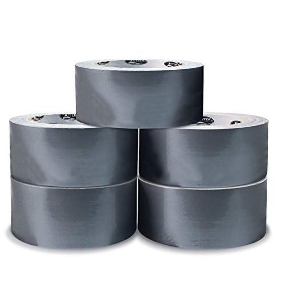 5 Pack Silver Heavy Duty Duct Tape by Better Office Products, 7.3mil, 1.88 Inch x 30 Yards Per Roll, Easy Tear, 5 Pack, Silver