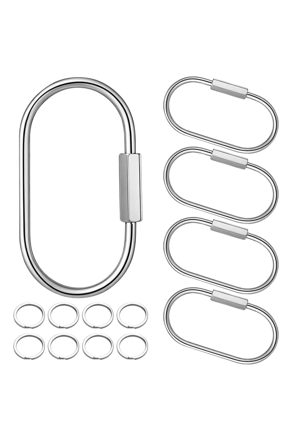 5 Pack Silvery Key Rings, Carabiner Clip for Lock Keychain, Purse Bag Charms for Handbags, Screw Lock Keys Organizer, Purse Bag Accessories Charms for Keys, Bluetooth Speakers, Keys, Pendan