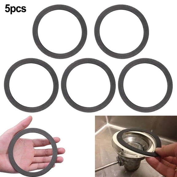 5 Pack Sink Strainer Gasket Seal Rings For 3 1/2 Inch Kitchen Basket Strainer Rubber Washers For Sink Drain Repair