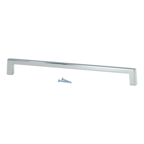 5 Pack Sleek Square Style 8" (203mm) Inch Center To Center, Overall Length 8-3/8", Chrome, Cabinet Hardware Pull / Handle
