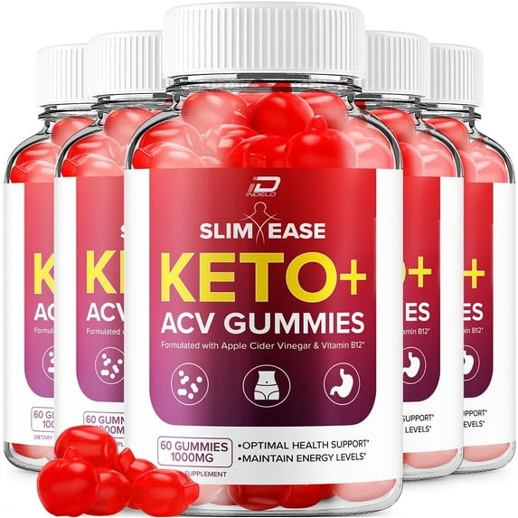 (5 Pack) Slim Ease Keto ACV Gummies - Slim Ease Apple Cider Vinegar Gummy Supplement for Energy - SlimEase Keto Gummies Dietary Supplement (300 Gummies)