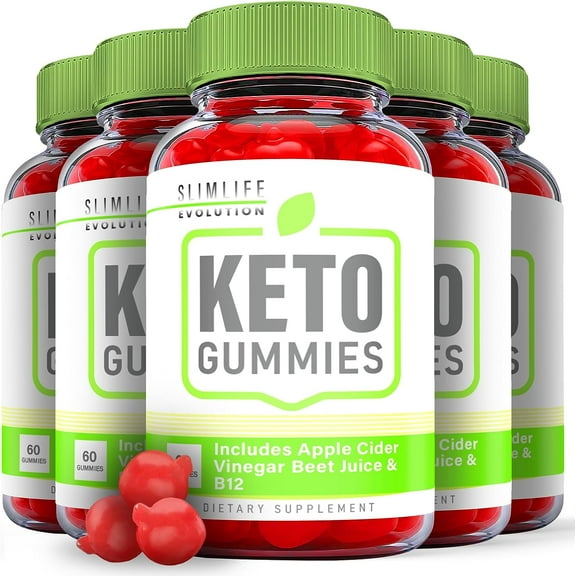 (5 Pack) Slimlife Evolution Keto ACV Gummies - Apple Cider Vinegar Supplement for Weight Loss - Energy & Focus Boosting Dietary Supplements for Weight Management & Metabolism - Fat Burn - 300 Gummies
