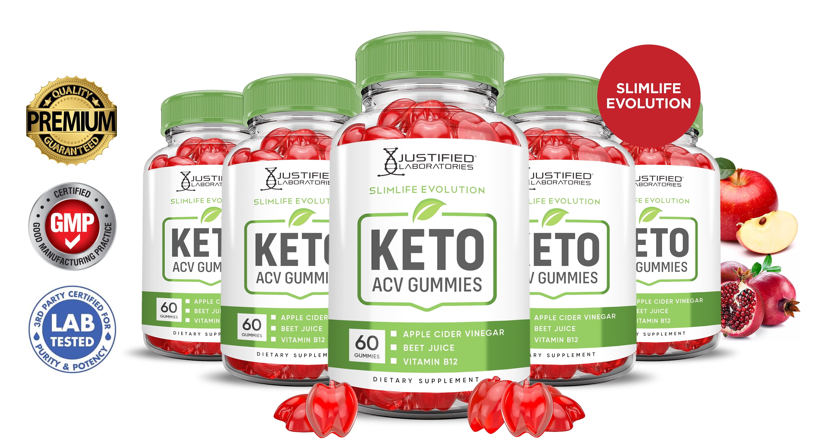 (5 Pack) Slimlife Evolution Keto ACV Slim Life Gummies 1000MG Dietary ...