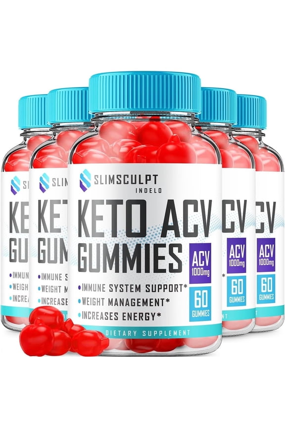 5 Pack Slimsculpt Keto ACV Weight Loss Gummies - Advanced Formula Slim Sculpt Keto plus ACV Gummies Apple Cider Vinegar Keto Slimsculpt ACV Gummies Dietary Supplement Reviews Men Women 300 Gummies