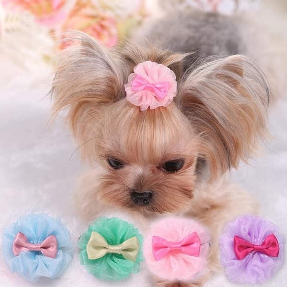 5 Pack Small Dog Hair Bows Puppy Grooming Accessories Pet Accessories Hair Clips For Yorkshire Table Grooming