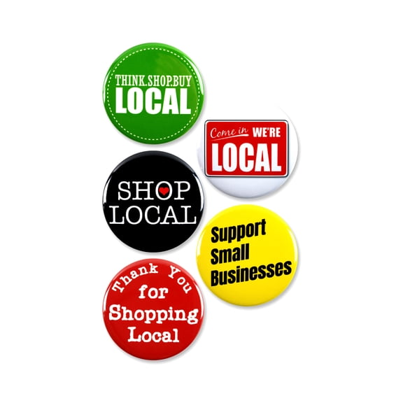 5 Pack - Small Local Business Variety Pack Pinback Buttons - 2.25 Inch