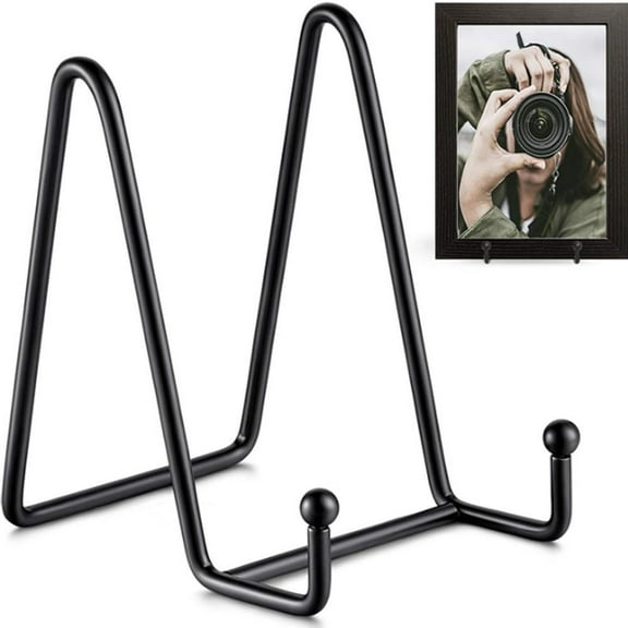 5 Pack Small Plate Holder Display Stands,MODANU 3 inch Mini Metal Black Frame Stand for Picture, Book, Photo Easel, Creation, Collectibles