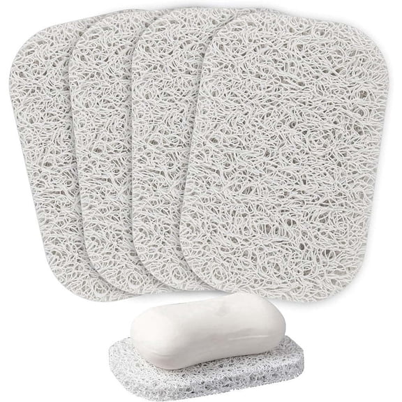 BRICKSWAN 5 pack Soap Saver Pads, Fast-Dry Non-Slip PVC Soap Dish Mats