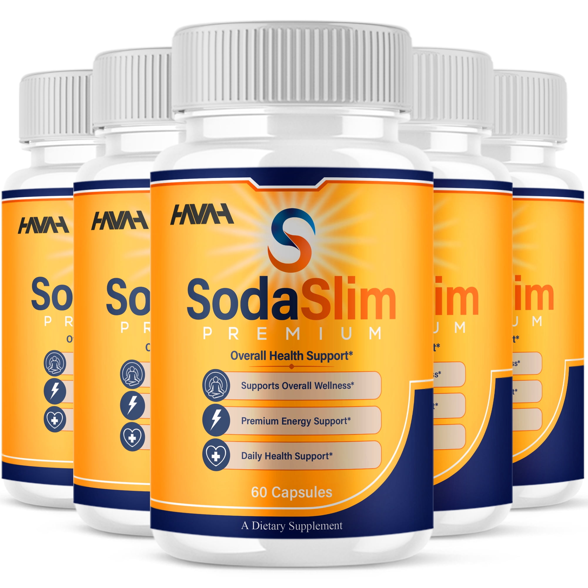 (5 Pack) SodaSlim Weight Support, Soda Slim Premium Supplement (300 Capsules)