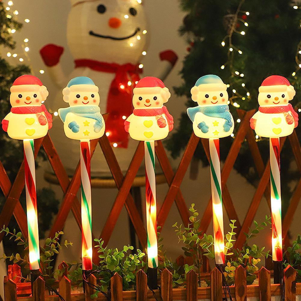 Christmas Solar Garden Lights – 28 Snowman, Santa & Gingerbread Man Statue Set (3-Pack) For Yard
