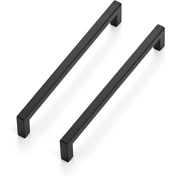 5 Pack Solid 3-1/2 Inch Center to Center Slim Square Bar Drawer Handles Kitchen Cabinet Handles Black Drawer Pulls Kitchen Cabinet Hardware Matte Black