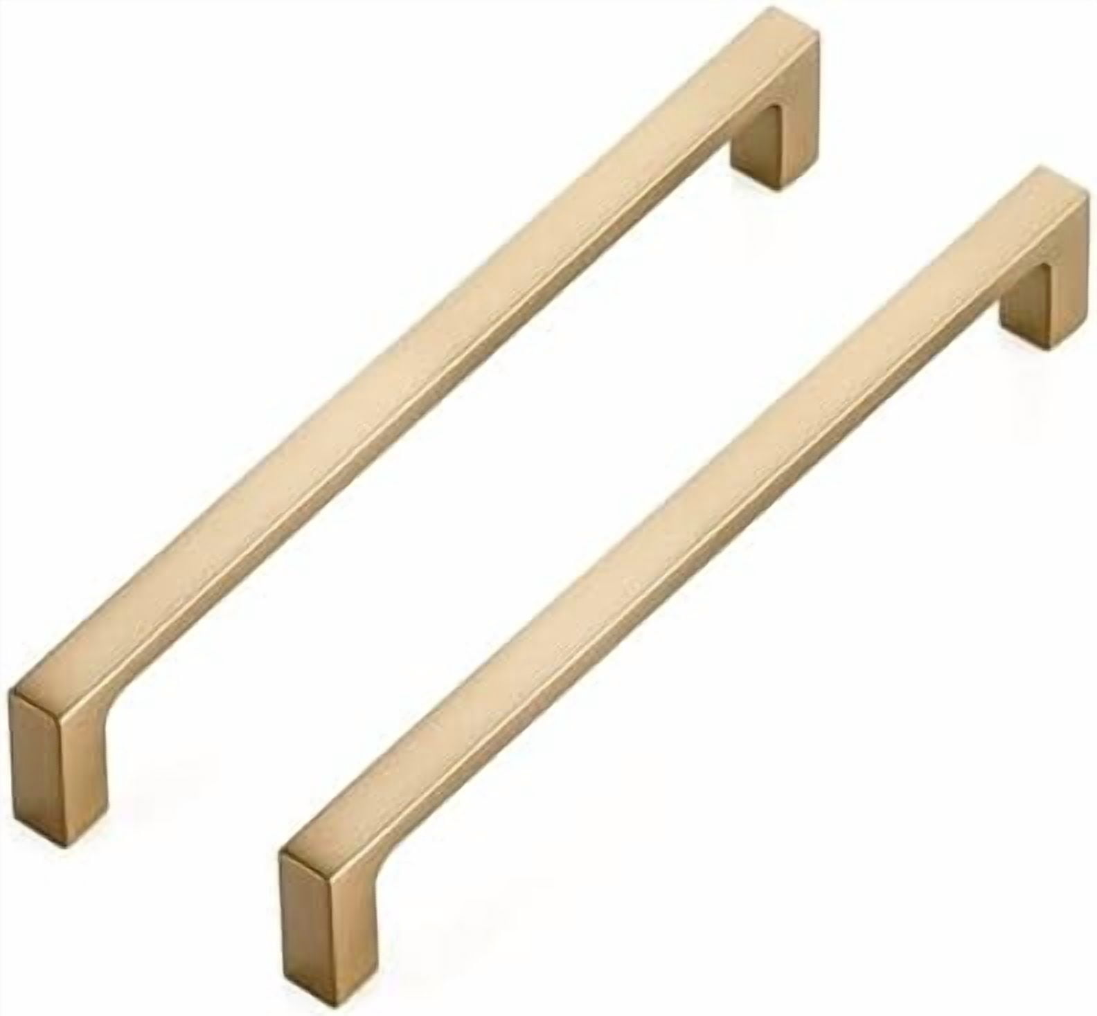 5 Pack Solid 6-1/4 Inch Square Cabinet Handles - Champagne Bronze Pulls for Drawers and Kitchen Cabinets - Hardware Handles