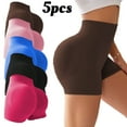 thumbnail image 1 of SEZZGU 5-Pack Solid Color High Waist Butt Lifting Athletic Shorts, 1 of 11