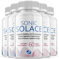 thumbnail image 1 of (5 Pack) Sonic Solace - Brain Boost Supplement - Dietary Supplement for Focus, Memory, Clarity, Cognitive, Nootrpic - Advanced Hearing Support Formula for Maximum Strength - 300 Capsules, 1 of 6