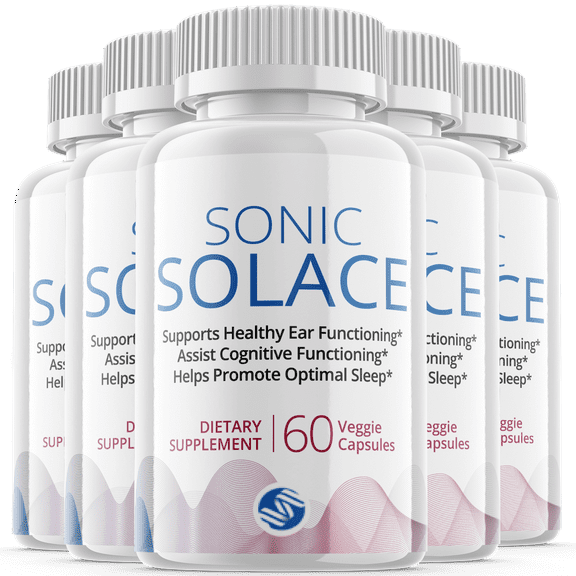 (5 Pack) Sonic Solace - Brain Boost Supplement - Dietary Supplement for Focus, Memory, Clarity, Cognitive, Nootrpic - Advanced Hearing Support Formula for Maximum Strength - 300 Capsules