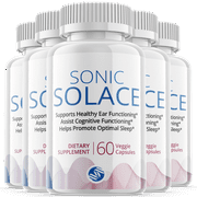 5 Pack Sonic Solace - Brain Boost Supplement - Dietary Supplement for Focus, Memory, Clarity, Cognitive, Nootrpic - Advanced Hearing Support Formula for Maximum Strength - 300 Capsules