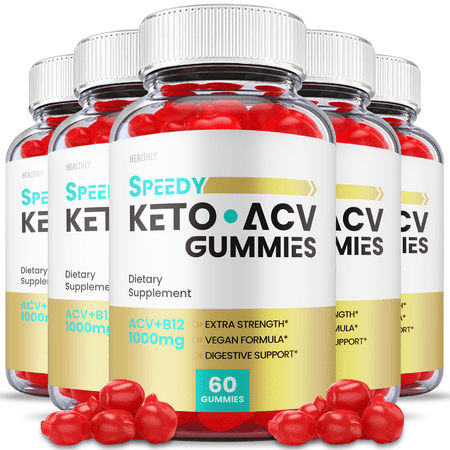 (5 Pack) Speedy Keto ACV Gummies, Advanced Weight Loss Support with Apple Cider Vinegar B12 1000 mg, Speedy Keto ACV Gummy, 300 Gummies