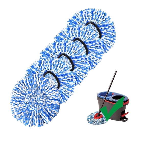 [5 Pack]Spin Mop Replace Head, Spin Mop Head Replacement, Universal Microfiber Replacement Mop Heads, Machine Washable, Deep Cleaning and Easy-to-Replace