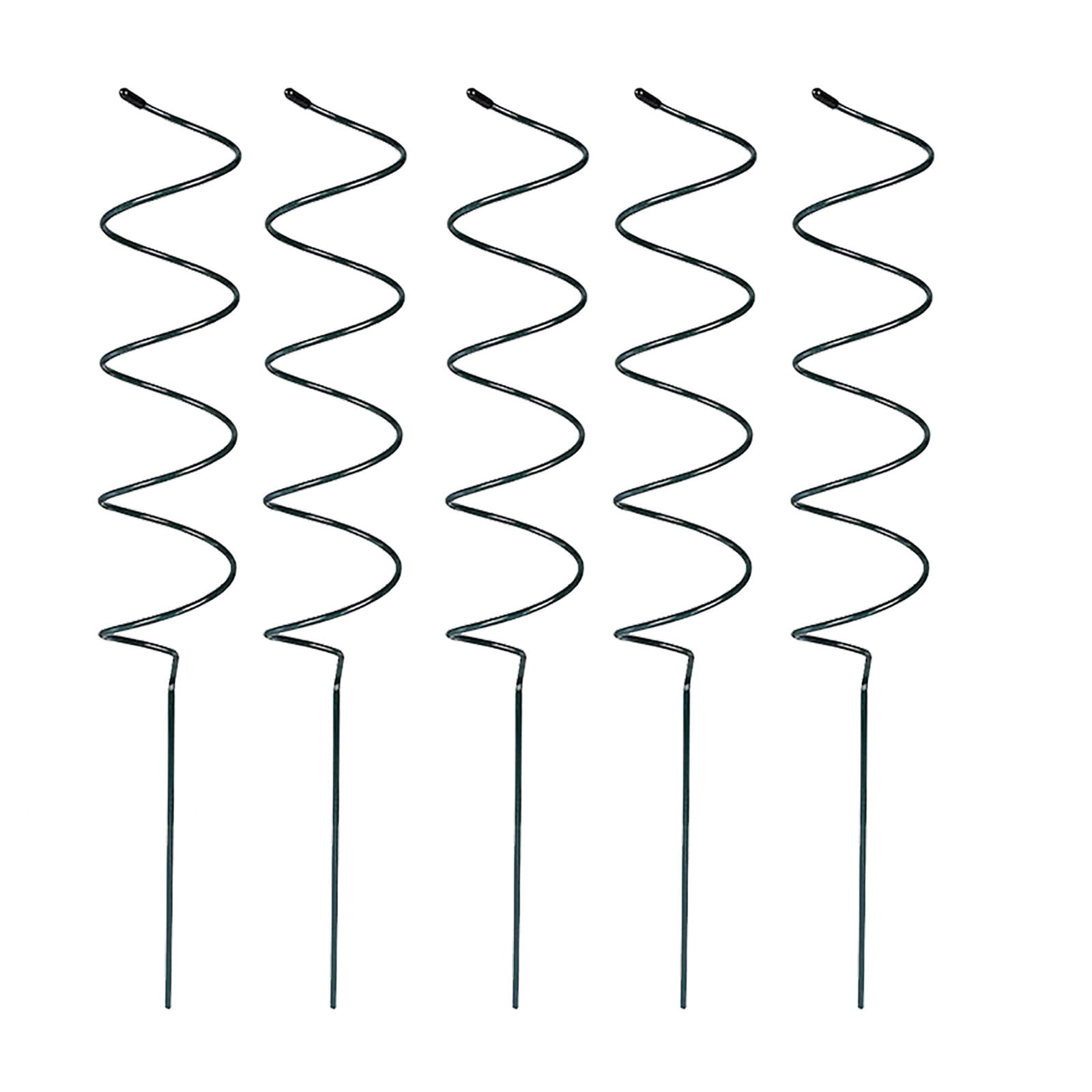 5 Pack Spiral Plant Support Stakes 15.7 Inch, Heavy Duty Metal Iron Climbing Frame for Tomato Cucumber Beans, Garden Trellis for Climbing Vegetables and Flowers, Green
